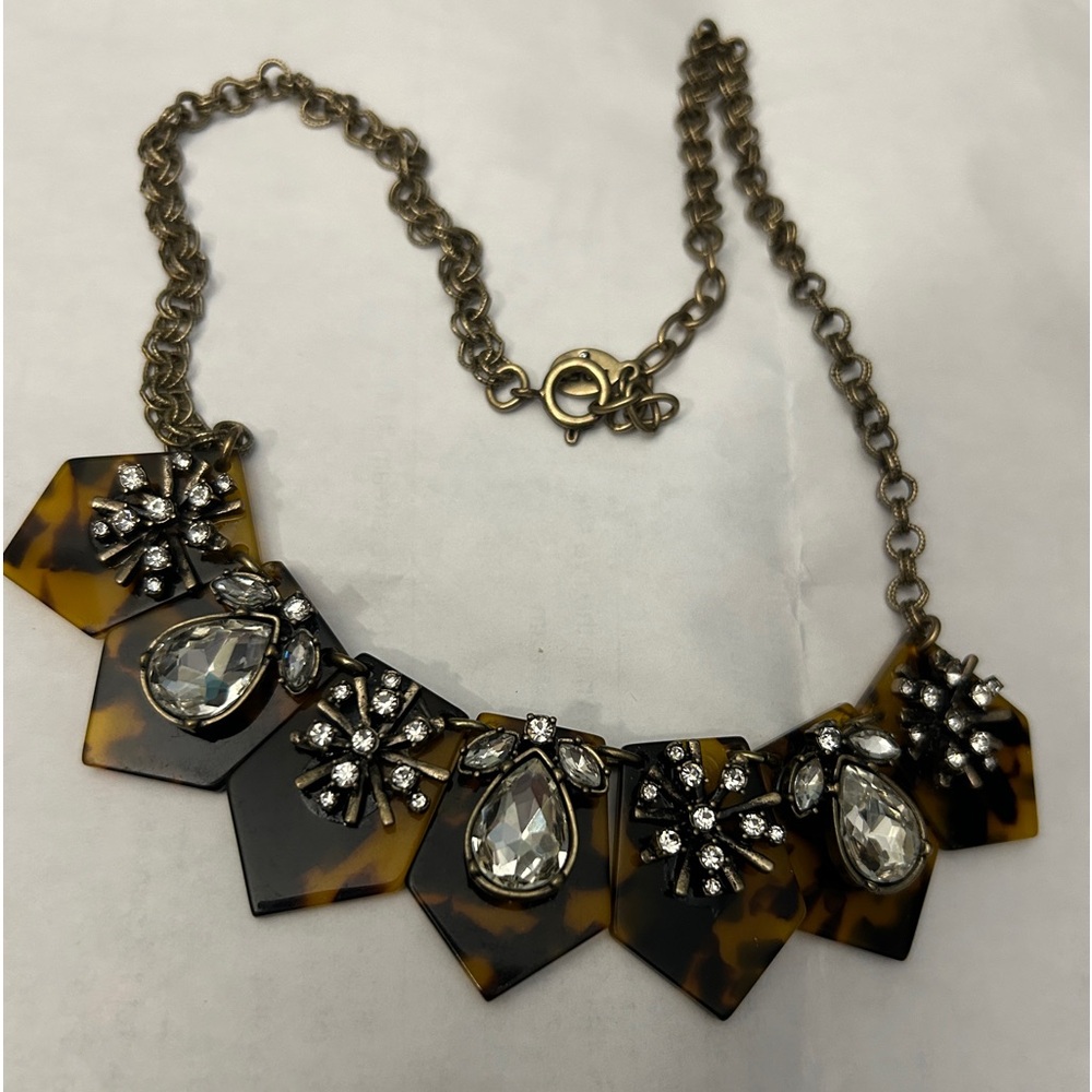 Loft Necklace  Leopard Animal Print on acrylic with Diamond Like Accents